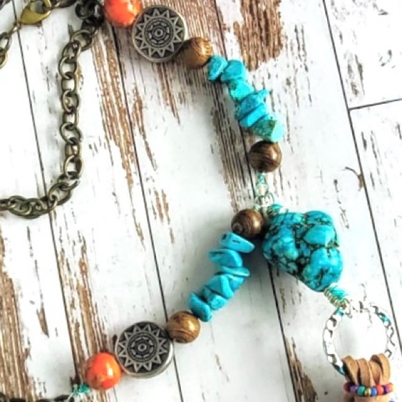 Turquoise Tassel Necklace - Picture 5 of 9